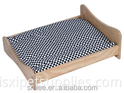 Plush mat wooden pet bed for cat dog